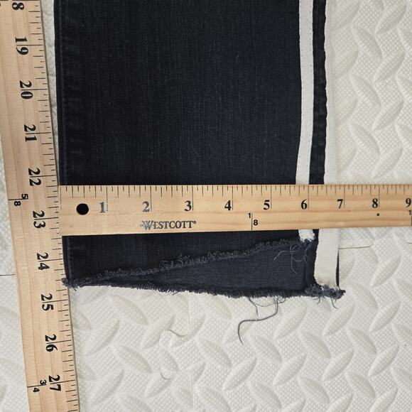 Mother Jeans Womens 29 Insider Crop Step Fray Guilty Racer Black White Stripe - Picture 12 of 13